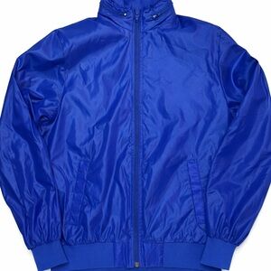 IZOD Vintage Royal Blue Nylon Windbreaker Jacket 80s 90s Retro Size M